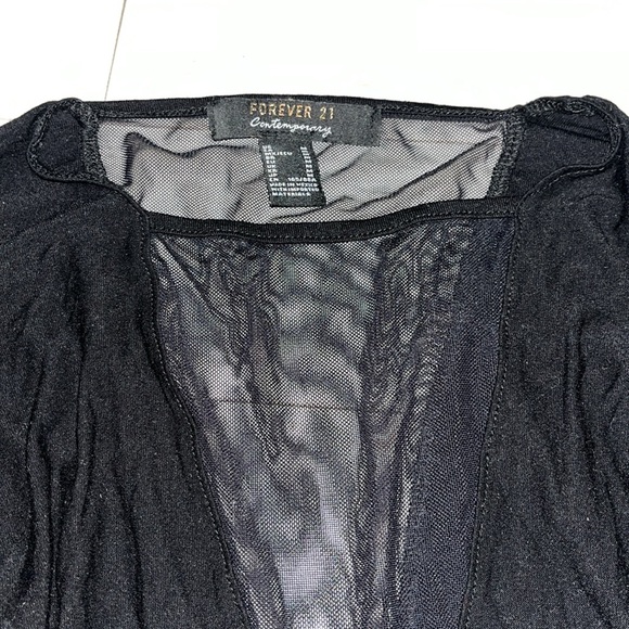 Forever 21 Long Sleeve Bodysuit with Mesh V Size M - Picture 2 of 3